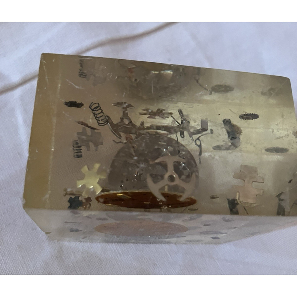 Exploding Watch In Resin Steampunk Modernist Paperweight MCM - Picture 4 of 9
